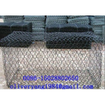 8x10 pvc enduit galvanisé hexagonal gabion boîte en pierre cage panier maille pour les trottoirs ou chutes de pierres